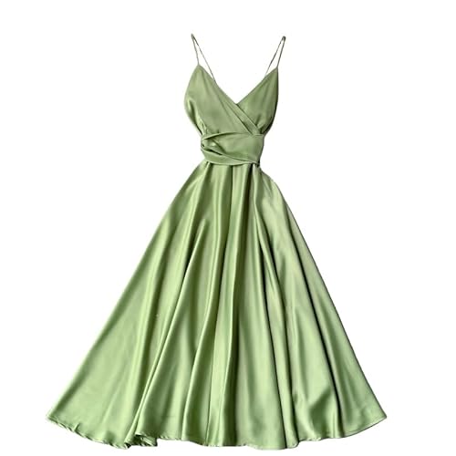 EVANEM Damen Kleid, Satin-Kleider, Elegante Modekleider, A-Linien-Kleider, Ärmellos, Quadratischer Ausschnitt, Bindetaille Für Abendkleider, Cocktailparty, Formelle Hochzeit, Sommerkleider, Grün, S EVANEM Damen Kleid, Satin-Kleider, Elegante Modekleider, A-Linien-Kleider, Ärmellos, Quadratischer Ausschnitt, Bindetaille Für Abendkleider, Cocktailparty, Formelle Hochzeit, Sommerkleider, Grün, S von EVANEM
