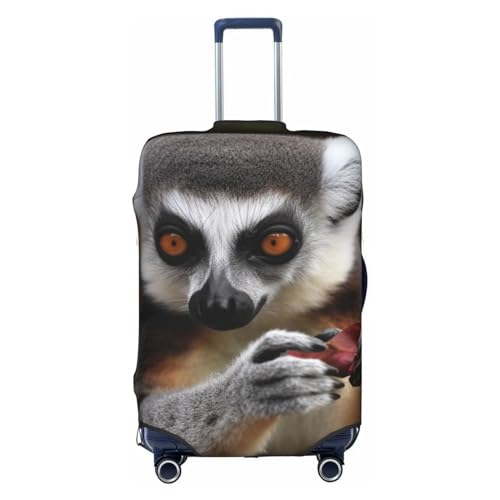 EVANEM Reisegepäck-Abdeckung, elastischer Trolley-Koffer, kratzfest, passend für 45,7 - 81,3 cm große Gepäckstücke, bunt, pfirsichfarben, Affe Lemur Cute, M von EVANEM
