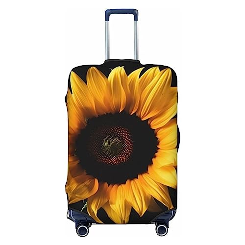 EVANEM Travel Luggage Cover Double Sided Suitcase Cover For Man Woman Black Sunflower Washable Suitcase Protector Luggage Protector For Travel Adult, Schwarz , XL von EVANEM