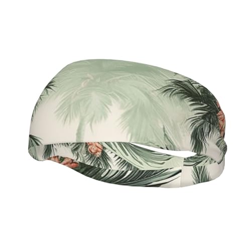 Tropische Palmen Mode Sport dekoratives Schweißband, rutschfestes, atmungsaktives und schweißabsorbierendes Stirnband für Männer und Frauen, geeignet für Lauf- und Fitnesssport. von EVANEM