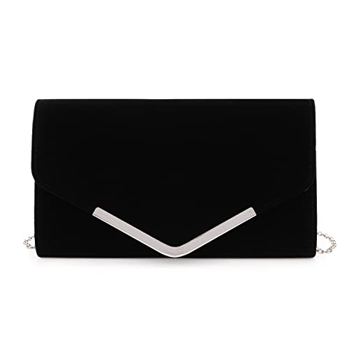 EVEOUT Abend-Clutch aus Samt für Damen Handtasche mit Kette Braut Umhängetasche für Hochzeitsfeier Abschlussball Geldbeutel von EVEOUT