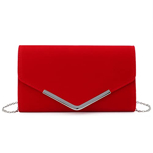 EVEOUT Abend-Clutch aus Samt für Damen Handtasche mit Kette Braut Umhängetasche für Hochzeitsfeier Abschlussball Geldbeutel EVEOUT Abend-Clutch aus Samt für Damen Handtasche mit Kette Braut Umhängetasche für Hochzeitsfeier Abschlussball Geldbeutel von EVEOUT