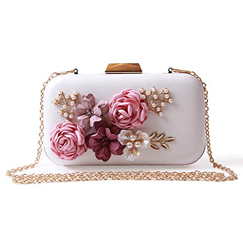EVEOUT Blumenperle Perlen Hochzeit Handtasche für Bräute Damen Leder Abend Clutch Prom Party Tasche für Frauen Kleine Umhängetasche Geldbörsen für Mädchen EVEOUT Blumenperle Perlen Hochzeit Handtasche für Bräute Damen Leder Abend Clutch Prom Party Tasche für Frauen Kleine Umhängetasche Geldbörsen für Mädchen von EVEOUT