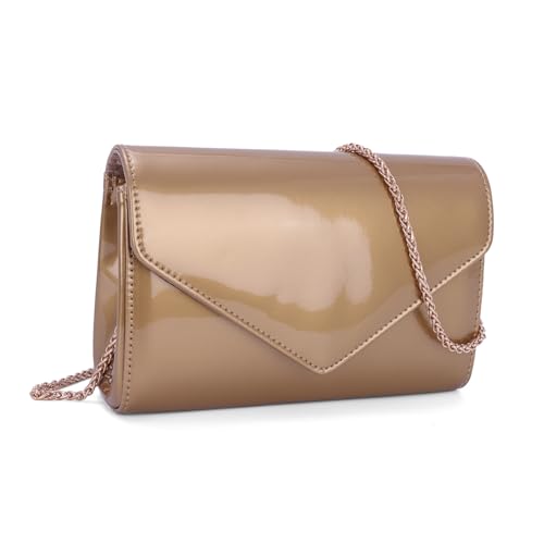 EVEOUT Clutch für Damen Lackleder Tasche mit Schulter Chian Elegant Lackleder Umhängetasche Partyhandtasche Abendhandtasche EVEOUT Clutch für Damen Lackleder Tasche mit Schulter Chian Elegant Lackleder Umhängetasche Partyhandtasche Abendhandtasche von EVEOUT