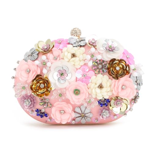 EVEOUT Damen Blume Abendtasche Clutch mit Kette Elegante Umhängetasche Handtasche für Party Abschlussball Hochzeit Braut Clutch Geldbörse EVEOUT Damen Blume Abendtasche Clutch mit Kette Elegante Umhängetasche Handtasche für Party Abschlussball Hochzeit Braut Clutch Geldbörse von EVEOUT