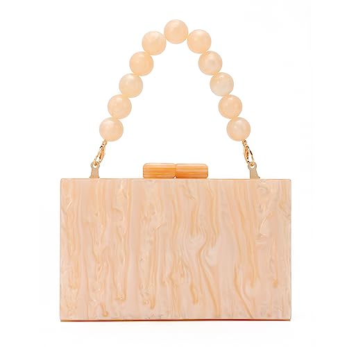 EVEOUT Damen Elegante Acryl Abendtasche Clutch mit Perlen-Handkette Marmorierte Umhängetasche Handtaschen für Party Abschlussball Hochzeit Brauttasche EVEOUT Damen Elegante Acryl Abendtasche Clutch mit Perlen-Handkette Marmorierte Umhängetasche Handtaschen für Party Abschlussball Hochzeit Brauttasche von EVEOUT