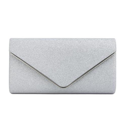 EVEOUT Damen Abend Clutch Funkeln Handtasche mit Kette Elegante Brautumhängetasche mit Umschlag Hochzeit Party Abschlussball Geldbörse Silber EVEOUT Damen Abend Clutch Funkeln Handtasche mit Kette Elegante Brautumhängetasche mit Umschlag Hochzeit Party Abschlussball Geldbörse Silber von EVEOUT
