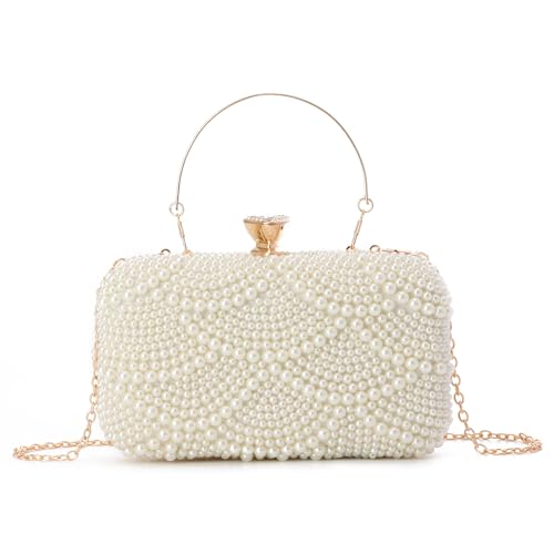 EVEOUT Damen Perlen Clutch Handtaschen Elegante Hochzeitstaschen Abendtasche Brauttasche Umhängetasche für Party Abschlussball EVEOUT Damen Perlen Clutch Handtaschen Elegante Hochzeitstaschen Abendtasche Brauttasche Umhängetasche für Party Abschlussball von EVEOUT