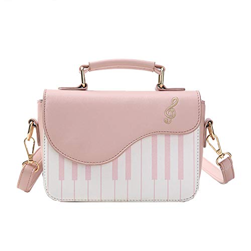 EVEOUT Damen stilvolle Klavier Muster Handtasche Schulter Geldbörse, Umhängetasche für Damen (Rosa) von EVEOUT