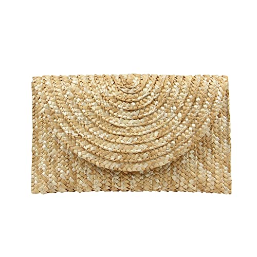 EVEOUT Damen Stroh Clutch Handtasche Sommer Gewebte Geldbörse Strand urlaub Hochzeit Handtasche von EVEOUT