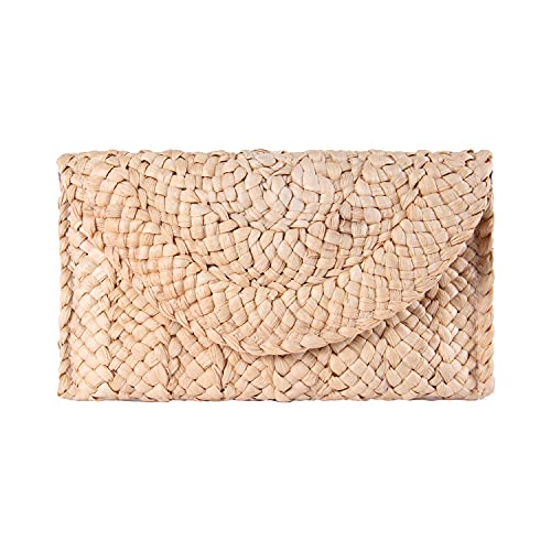 EVEOUT Handtasche aus gewebtem Stroh für Damen Vintage Clutches Brieftasche Strand Urlaubstasche Beige EVEOUT Handtasche aus gewebtem Stroh für Damen Vintage Clutches Brieftasche Strand Urlaubstasche Beige von EVEOUT