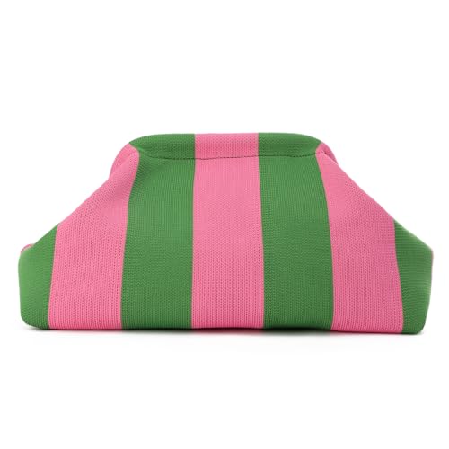 EVEOUT Knödel Clutch für Damen Gewebte Häkelarbeit Strand Urlaub Handtasche Stilvolle gestreifte Tasche für Abendessen Party EVEOUT Knödel Clutch für Damen Gewebte Häkelarbeit Strand Urlaub Handtasche Stilvolle gestreifte Tasche für Abendessen Party von EVEOUT