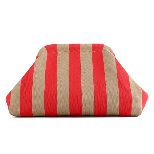 EVEOUT Knödel Clutch für Damen Gewebte Häkelarbeit Strand Urlaub Handtasche Stilvolle gestreifte Tasche für Abendessen Party EVEOUT Knödel Clutch für Damen Gewebte Häkelarbeit Strand Urlaub Handtasche Stilvolle gestreifte Tasche für Abendessen Party von EVEOUT