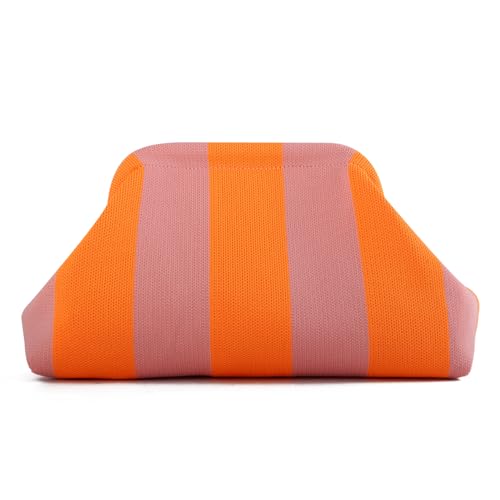 EVEOUT Knödel Clutch für Damen Gewebte Häkelarbeit Strand Urlaub Handtasche Stilvolle gestreifte Tasche für Abendessen Party EVEOUT Knödel Clutch für Damen Gewebte Häkelarbeit Strand Urlaub Handtasche Stilvolle gestreifte Tasche für Abendessen Party von EVEOUT