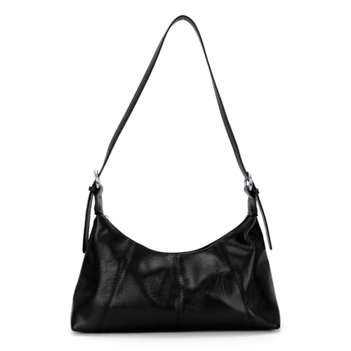 EVEOUT Leder Halbmond Umhängetaschen Damen Minimal Halbmond Schultertaschen Gewachstes Leder Vintage Crescent Hobo Tote Unterarmtasche mit Schulterriemen EVEOUT Leder Halbmond Umhängetaschen Damen Minimal Halbmond Schultertaschen Gewachstes Leder Vintage Crescent Hobo Tote Unterarmtasche mit Schulterriemen von EVEOUT