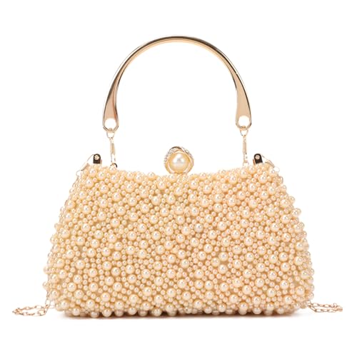 EVEOUT Perlen Clutch Handtaschen für Damen Elegante Perlen Hochzeitstaschen Abendtasche Brauttasche Umhängetasche für Party Abschlussball EVEOUT Perlen Clutch Handtaschen für Damen Elegante Perlen Hochzeitstaschen Abendtasche Brauttasche Umhängetasche für Party Abschlussball von EVEOUT