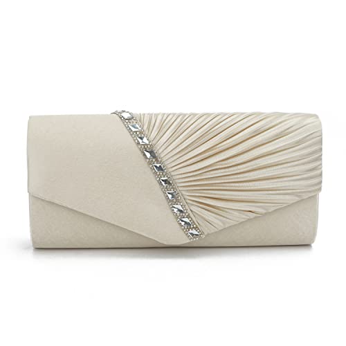 EVEOUT Satin mit Kristall Abend Clutch Handtasche für Damen Schultertasche Hochzeitsfeier Prom Geldbörse für Damen Brauttasche EVEOUT Satin mit Kristall Abend Clutch Handtasche für Damen Schultertasche Hochzeitsfeier Prom Geldbörse für Damen Brauttasche von EVEOUT
