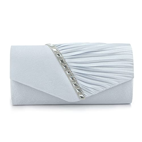 EVEOUT Satin mit Kristall Abend Clutch Handtasche für Damen Schultertasche Hochzeitsfeier Prom Geldbörse für Damen Brauttasche EVEOUT Satin mit Kristall Abend Clutch Handtasche für Damen Schultertasche Hochzeitsfeier Prom Geldbörse für Damen Brauttasche von EVEOUT