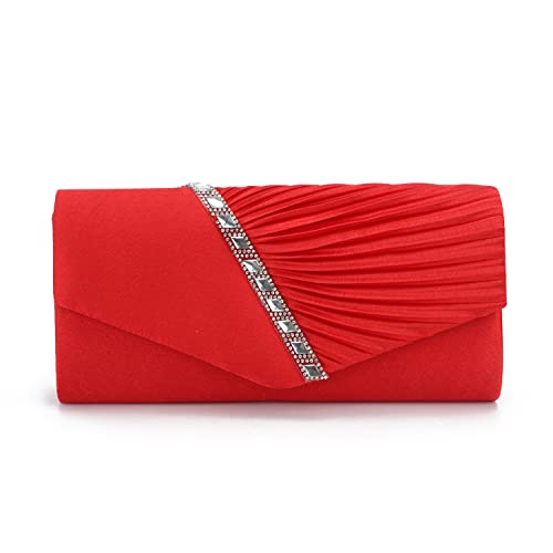 EVEOUT Satin mit Kristall Abend Clutch Handtasche für Damen Schultertasche Hochzeitsfeier Prom Geldbörse für Damen Brauttasche EVEOUT Satin mit Kristall Abend Clutch Handtasche für Damen Schultertasche Hochzeitsfeier Prom Geldbörse für Damen Brauttasche von EVEOUT