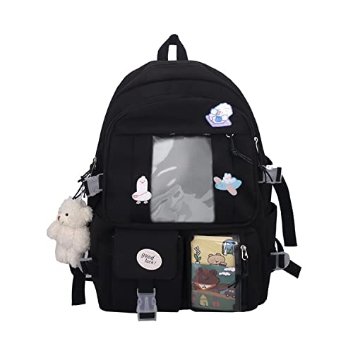 EVEOUT Kinderrucksäcke mit schönen Anhängern und Pins Zubehör für Damen Nylon Schultasche Große Kapazität Rucksack Daypacks Multipacks für Teenager Mädchen von EVEOUT