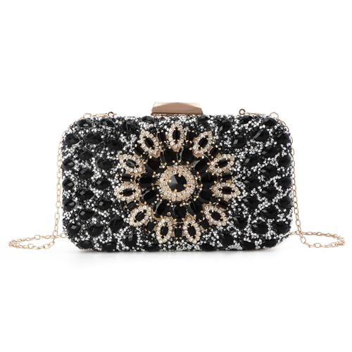 EVEOUT Strass Abendtasche Clutch für Damen Kristall Hochzeit Handtasche Umhängetasche für Party Abschlussball von EVEOUT