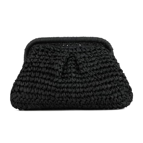 EVEOUT Stroh Clutch für Damen Gewebte Handtasche in Wolkenform mit Riemen Sommer Strand Stroh Umhängetasche in Knödelform Clutch für Hochzeit Party EVEOUT Stroh Clutch für Damen Gewebte Handtasche in Wolkenform mit Riemen Sommer Strand Stroh Umhängetasche in Knödelform Clutch für Hochzeit Party von EVEOUT