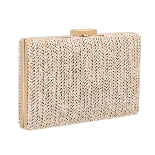 EVEOUT Stroh Clutch für Damen Stroh Abendhandtasche Sommer Gewebt Hochzeitstasche Umhängetasche Stroh Box Clutch für Party Urlaub EVEOUT Stroh Clutch für Damen Stroh Abendhandtasche Sommer Gewebt Hochzeitstasche Umhängetasche Stroh Box Clutch für Party Urlaub von EVEOUT