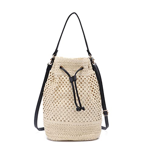 EVEOUT Stroh Eimertasche Umhängetasche Schultertaschen Damen Sommer Grosse Kapazität Strand Henkeltaschen Gewebte Handtasche EVEOUT Stroh Eimertasche Umhängetasche Schultertaschen Damen Sommer Grosse Kapazität Strand Henkeltaschen Gewebte Handtasche von EVEOUT