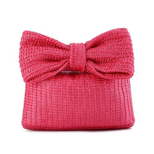EVEOUT Stroh Schleife Clutch für Damen Sommer Stroh Handtasche gewebt Hochzeitstasche Clutch für Party Urlaub EVEOUT Stroh Schleife Clutch für Damen Sommer Stroh Handtasche gewebt Hochzeitstasche Clutch für Party Urlaub von EVEOUT