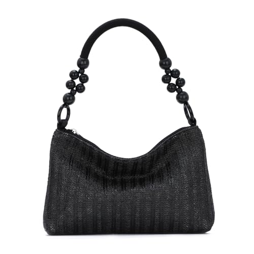 EVEOUT Damen Stroh Umhängetasche Sommer Boho Chic Gewebte Tragetasche Raffia Schultertaschen Strandtasche Strohunterarmtasche EVEOUT Damen Stroh Umhängetasche Sommer Boho Chic Gewebte Tragetasche Raffia Schultertaschen Strandtasche Strohunterarmtasche von EVEOUT