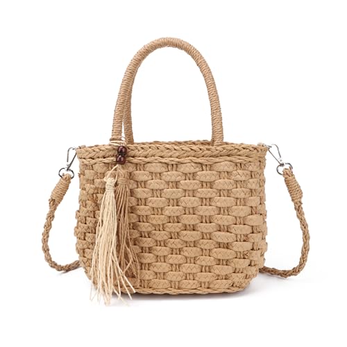 EVEOUT Stroh Umhängetaschen Handtasche mit Schultergurt für Damen Mädchen Sommer Strandtasche Clutch Handgewebt Henkeltaschen EVEOUT Stroh Umhängetaschen Handtasche mit Schultergurt für Damen Mädchen Sommer Strandtasche Clutch Handgewebt Henkeltaschen von EVEOUT