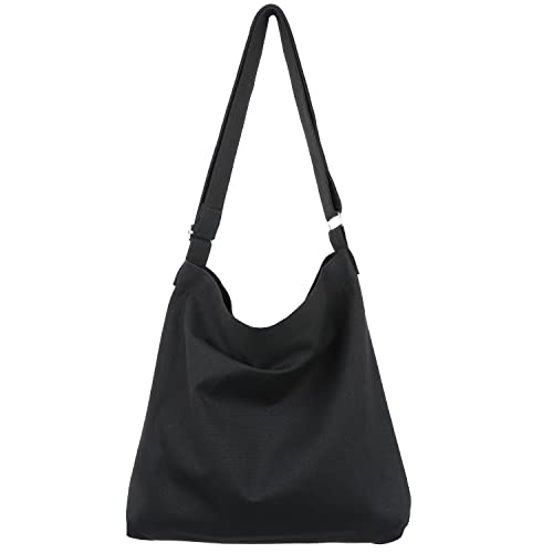 EVEOUT Umhängetasche aus Segeltuch für Damen Schultertasche Einfacher Stil Handtasche Mädchen Casual Henkeltaschen Shopper groß von EVEOUT