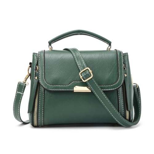 EVEOUT Vintage Leder Umhängetasche Damen Retro Quadratische Handtasche Mode Schultertaschen mit Handkette EVEOUT Vintage Leder Umhängetasche Damen Retro Quadratische Handtasche Mode Schultertaschen mit Handkette von EVEOUT
