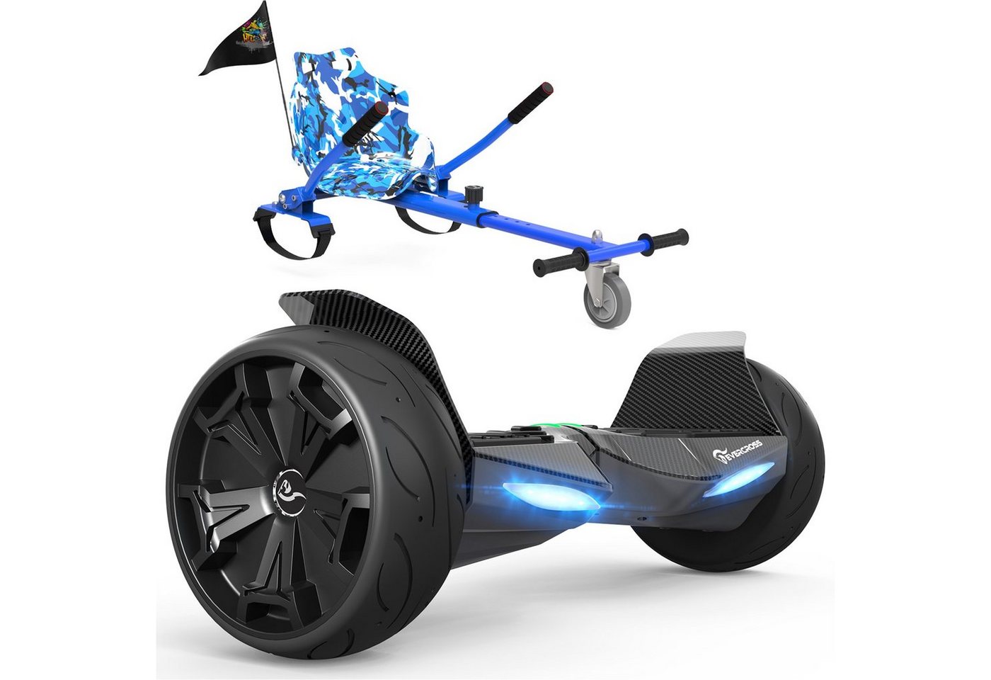 EVERCROSS TECH Balance Scooter Kart 8,5" offroad Hoverboards mit Sitz, EV5+Hoverkart, Geschenk für Kinder, mit APP von EVERCROSS TECH