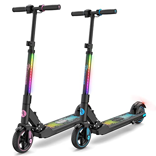 EVERCROSS EV06C Elektroscooter, 6.5'' Faltbarer E Scooter für Kinder 6-12 Jahren, bis zu 15 km/h & 8 km, LED Display, Bunte Leuchten, Leichter Elektroroller Kinder von EVERCROSS