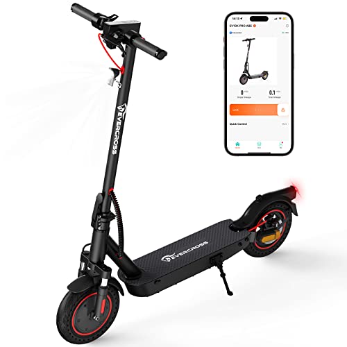 EVERCROSS EV10K PRO E Scooter mit Straßenzulassung, 10'' Faltbarer Electric Scooter ABE, Elektroroller Erwachsene mit App & LED Display, 400W Motor, 10,4AH Batterie, 20 KM/H, duales Bremssystem von EVERCROSS