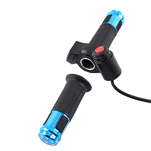 EVGATSAUTO 3-Gang-Gasgriff, E-Bike-Gasdrehgriff, 4 Farben Drehgasgriffe 3-Gang-Griff mit LED-Bildschirmgriff für Elektrofahrräder (Blau) von EVGATSAUTO