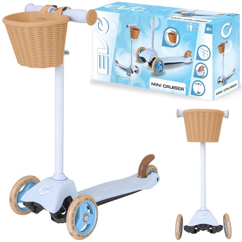 Evo Mini Cruiser Scooter mit Korb, Himmelblau Evo Mini Cruiser Scooter mit Korb, Himmelblau von EVO