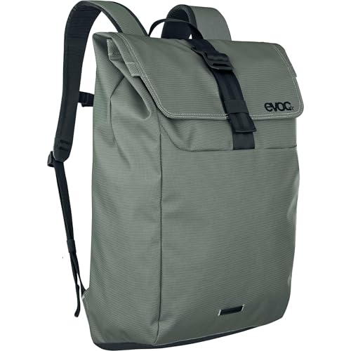 EVOC DUFFLE BACKPACK 26, Rucksack (wasserfestes und 100% PVC-freies Tarpualin, Deckel mit Aluminium-Hakenverschluss, Volumen: 26l, Gewicht: 875 g, Maße: 50 x 31 x 17 cm), Dark Olive - Black von EVOC