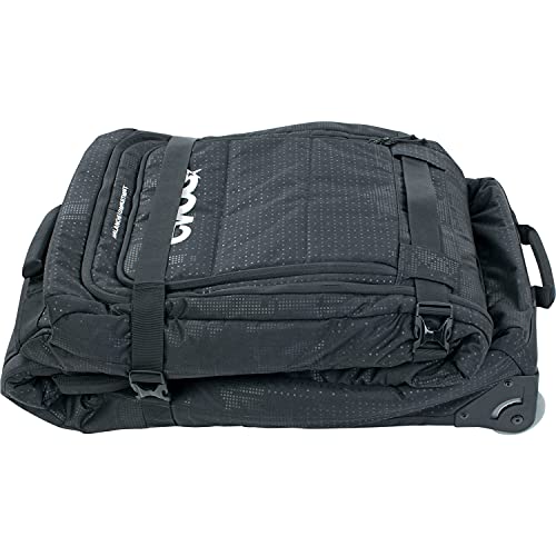 EVOC SNOW GEAR ROLLER Ski- und Snowboardtasche (gepolstert, zusammenfaltbar, für 3-4 Paar Ski oder 2 Snowboards, austauschbare Skate-Rollen, mit Lawinenfach, Größe: L), Schwarz von EVOC