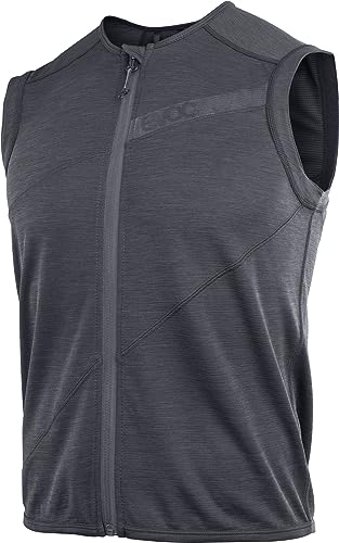 EVOC PROTECTOR VEST LITE MEN, Protektorenweste (LITESHIELD FLEX Rückenprotektor, S.Café(R) Polyester-Jersey, AIRO FLEX Hüftgurt, maschinenwaschbares Fahrradzubehör, Größe: XL), Schwarz von EVOC