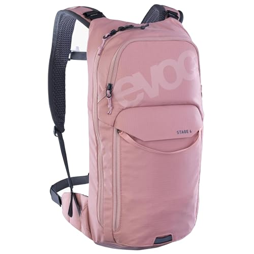 EVOC STAGE 6 Backpack, Fahrradrucksack (Brace link Schultergurte, Air flow contact system, PFC-frei, leicht und kompakt, trekkingrucksack, ideal für Mountainbiker, One Size), Dusty Pink von EVOC