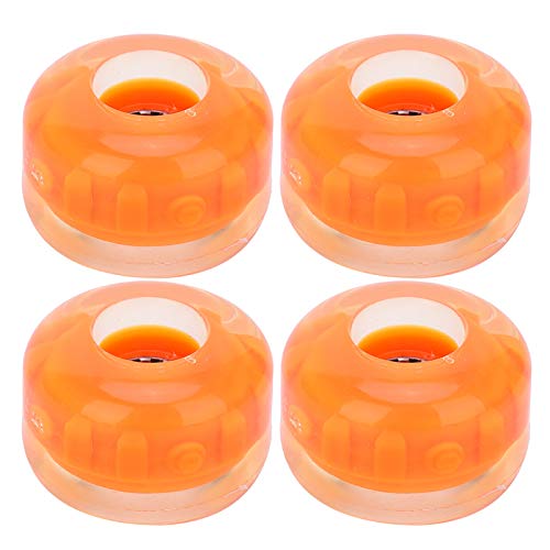 EVTSCAN 4-teiliges Set mit hochelastischem PU-Skateboard-Blinkrad, 52 mm, professionell, rutschfest, kein Lärm (Orange) von EVTSCAN