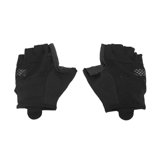 EVTSCAN Fahrradhandschuhe, Schwarz, Halbfinger, atmungsaktiv, stoßdämpfend, Fahrradhandschuhe für den Sommer (L) von EVTSCAN