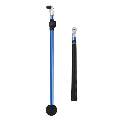 EVTSCAN Golfschwungtrainer, verstellbare, Faltbare Schläger-Trainingshilfe, ergonomischer Anti-Rutsch-Griff, tragbares Aluminium-Design zur Schwungverbesserung (Blue) von EVTSCAN