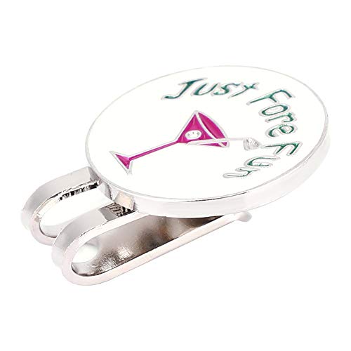 EVTSCAN Metall Golf Mini magnetische Ball Marker Golfer Hut Visier Clip Zubehör (just Fore Fun Wine Glass White) von EVTSCAN