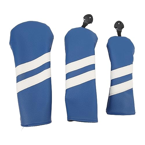 Golf Club Headcover PU Club Covers Wood Fairway Hybrid Rotatable Label 3 Size Club Head Cover Protector for Sports Outdoor (blue) von EVTSCAN