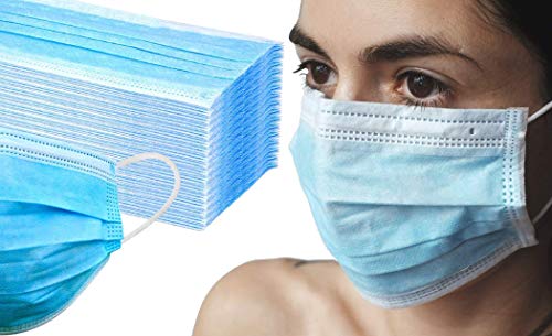 EWANTO Einweg Gesichtsmaske aus Vlies,Hygienemaske, Maske zum Mund Nasen Schutz mit Ohrenschlaufen (Blau, 500 Masken) von EWANTO