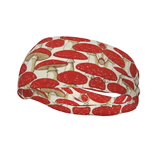 Rot Weiß Pilz Mode Sport Schweißband Herren Damen Stirnband für Fitness Laufen Sport Rot Weiß Pilz Mode Sport Schweißband Herren Damen Stirnband für Fitness Laufen Sport von EWMAR