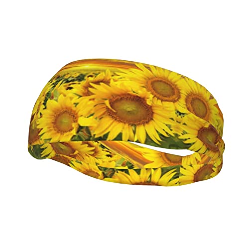 Sonnenblumen-Muster, modisches Sport-Schweißband/Herren und Damen-Stirnband für Fitness, Laufen, Sport von EWMAR